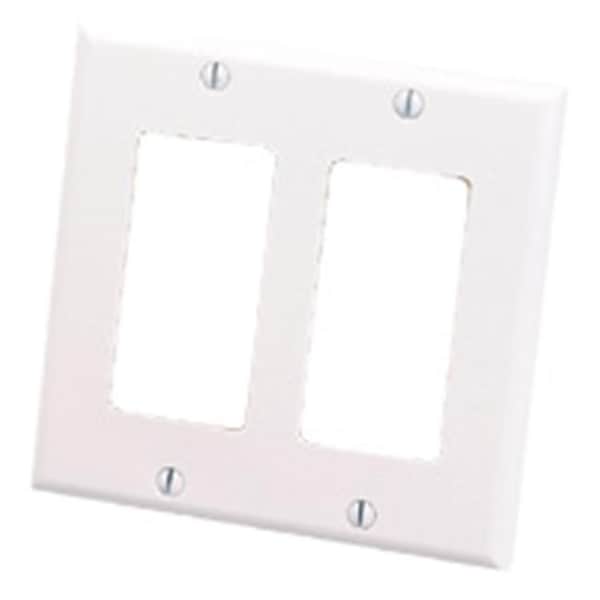 Fasttrack Decorative Dual Gang Wall Plate - White FA257254 - main